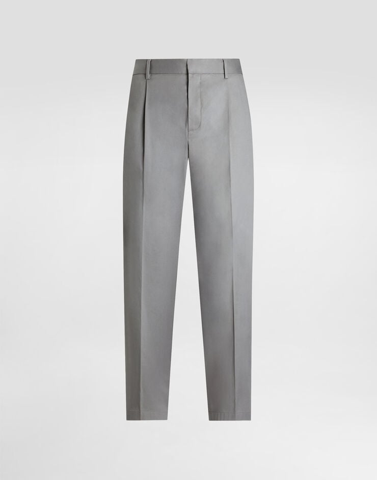 Dolce & Gabbana Hose aus Baumwollgabardine Grau GP0K7ZFUFNV
