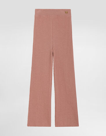 Dolce & Gabbana Cable-knit virgin wool leggings Pink L5KP0AJDVG2