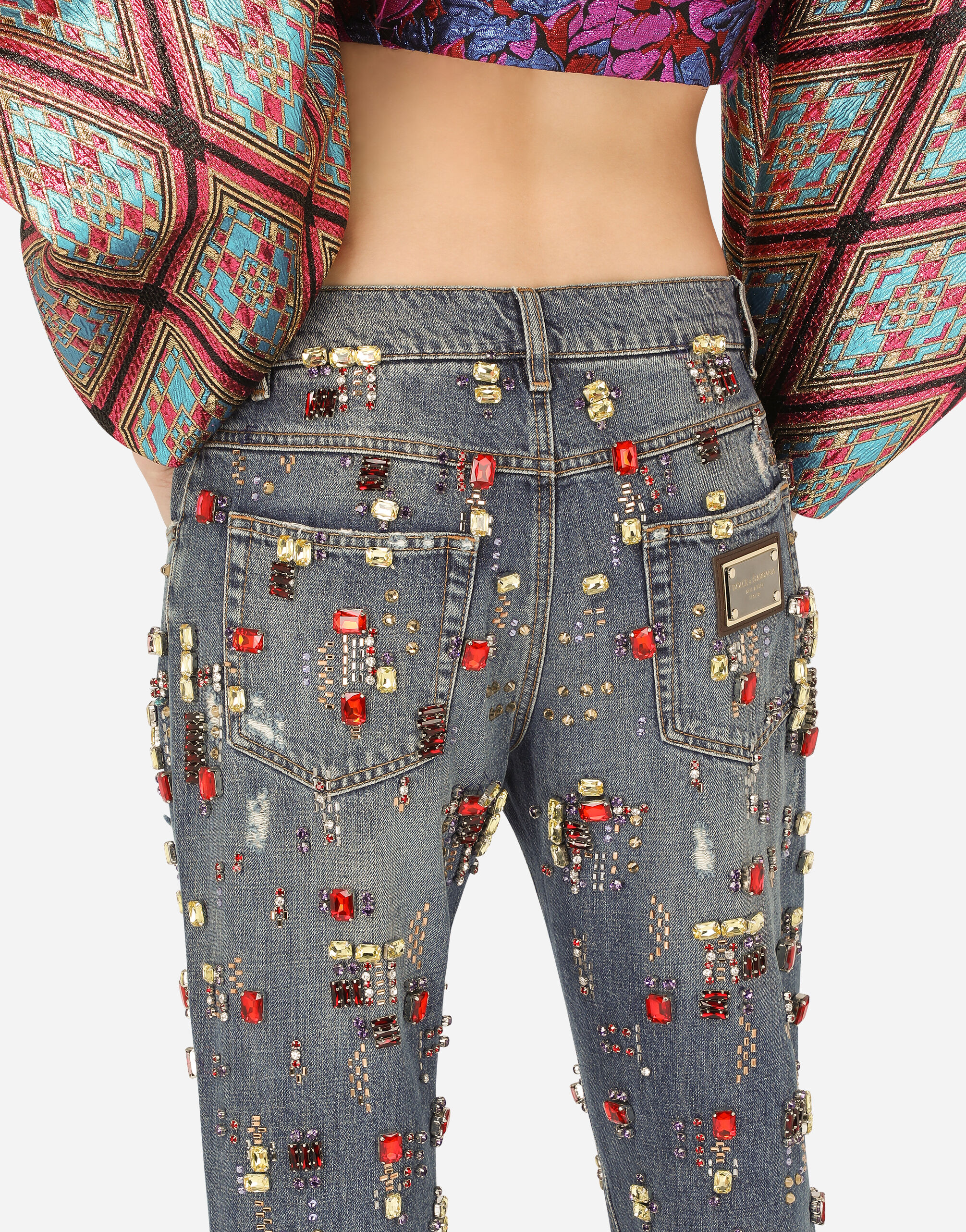 Dolce and top gabbana embellished jeans