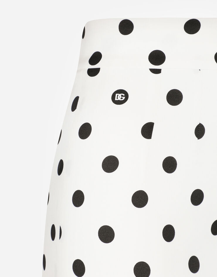 Dolce & Gabbana 波点印花素绉缎短款半裙 版画 F4CWATFSA62