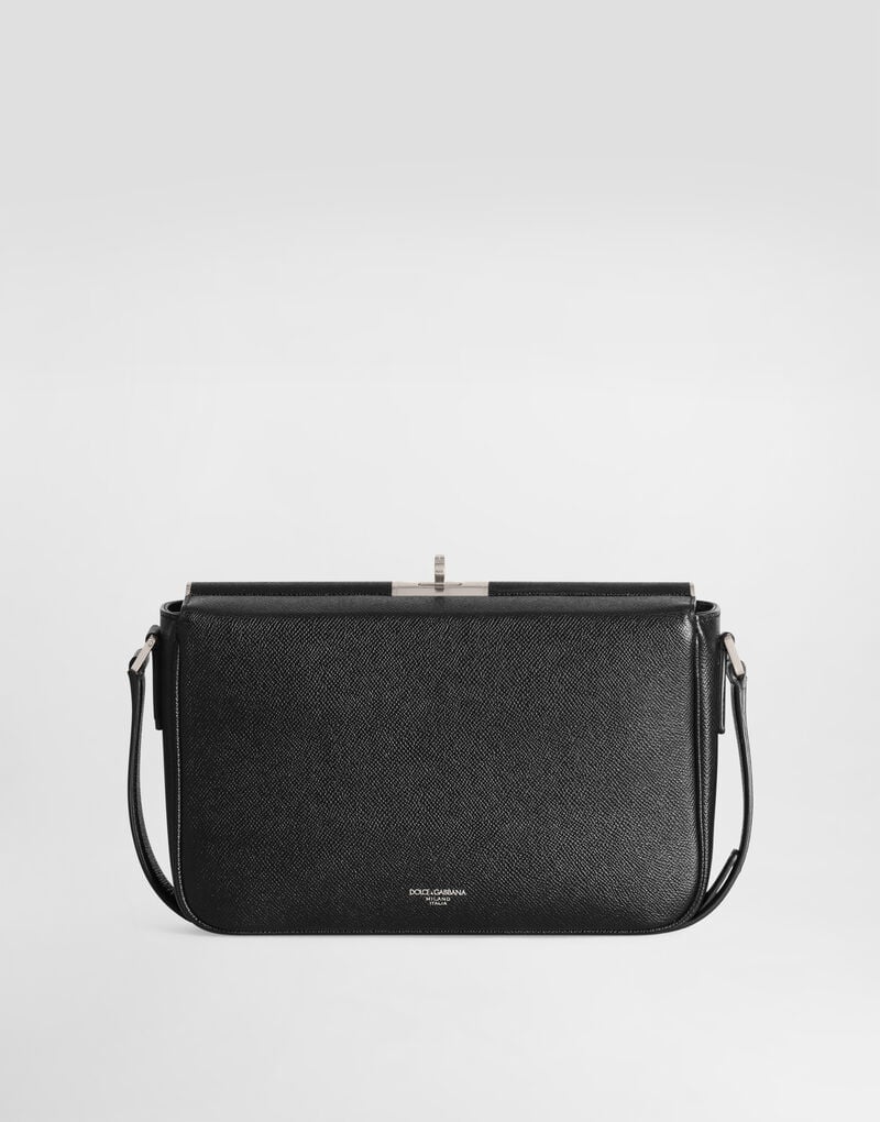 Marlene Alpine Calfskin Crossbody Bag Black