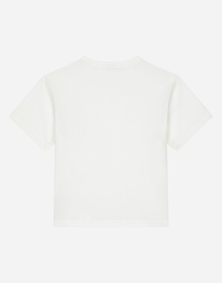 Dolce & Gabbana T-Shirt aus Jersey mit DG-Logo Weiss L4JTHVG7N0F
