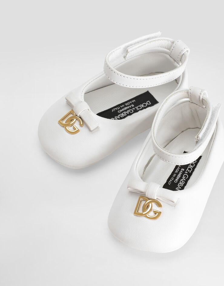 Dolce & Gabbana Nappa leather ballet flats with logo White DK0065AB793