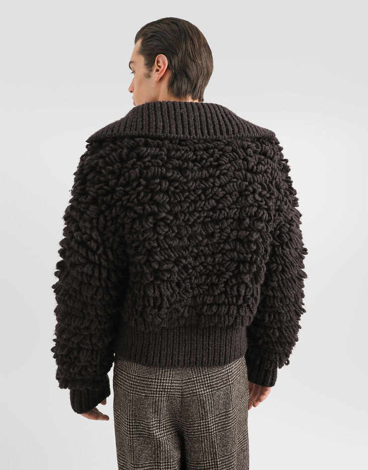 Dolce & Gabbana Fur-effect wool pullover Brown GXY86TJGMMW