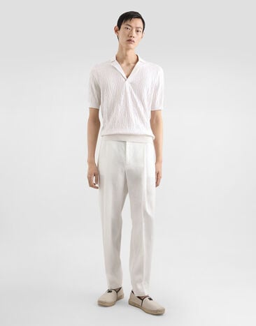 Dolce & Gabbana Satin silk polo shirt White GXZ76TJBSLX