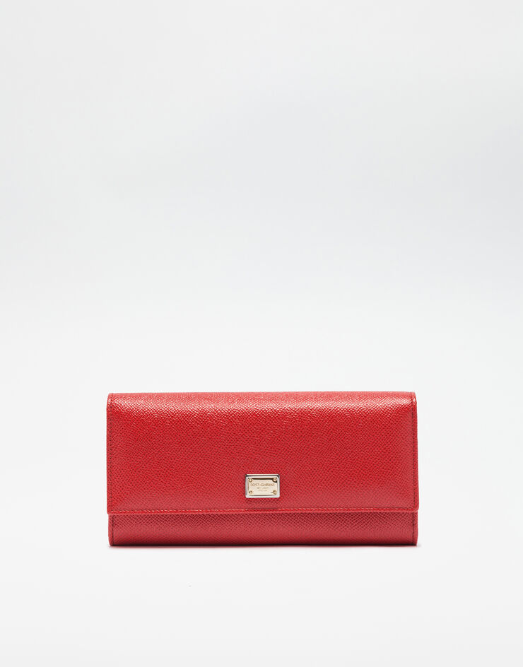 Dolce & Gabbana Continental wallet in dauphine leather Red BI0087A1001