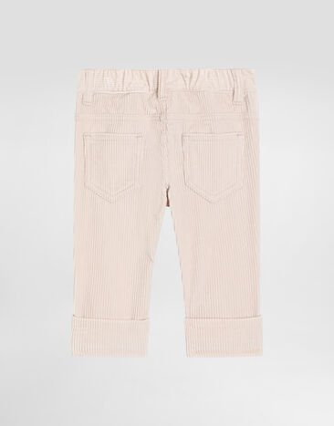 Dolce & Gabbana 5-Pocket-Hose aus gestreifter Baumwolle Beige L22F79FUVB2