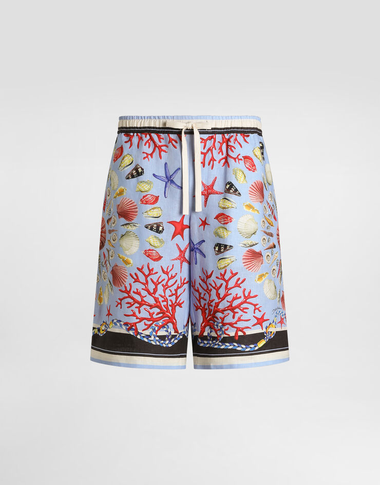 Dolce & Gabbana Shell-print linen canvas trousers Multicolor GV37ATFP4NR