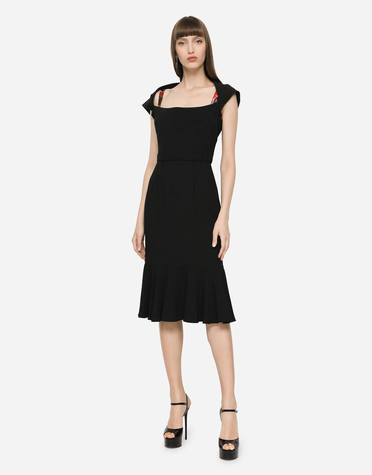 Dolce & Gabbana Cady fabric mini dress Black F6H6DTFURDV