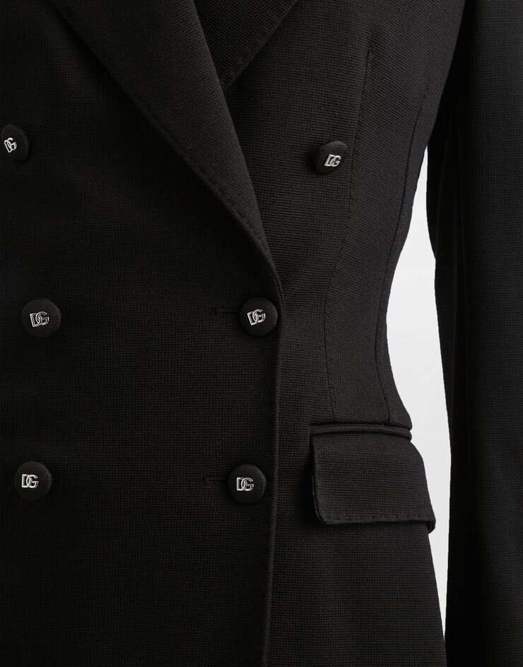 Dolce & Gabbana Double-breasted Milano rib jacket Black F29RSTFUGPN