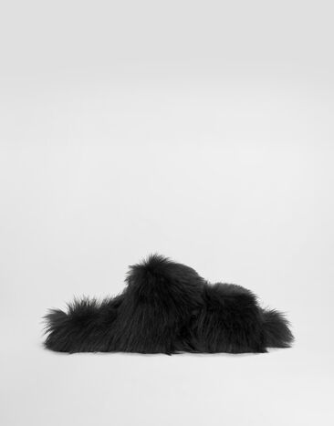 Dolce & Gabbana Shearling slides Black CQ0712A9Y88