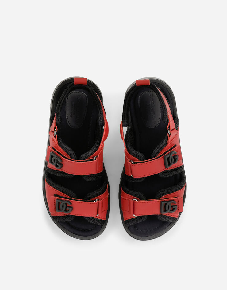 Dolce & Gabbana Calfskin sandals with DG logo Red DA5049AQ790