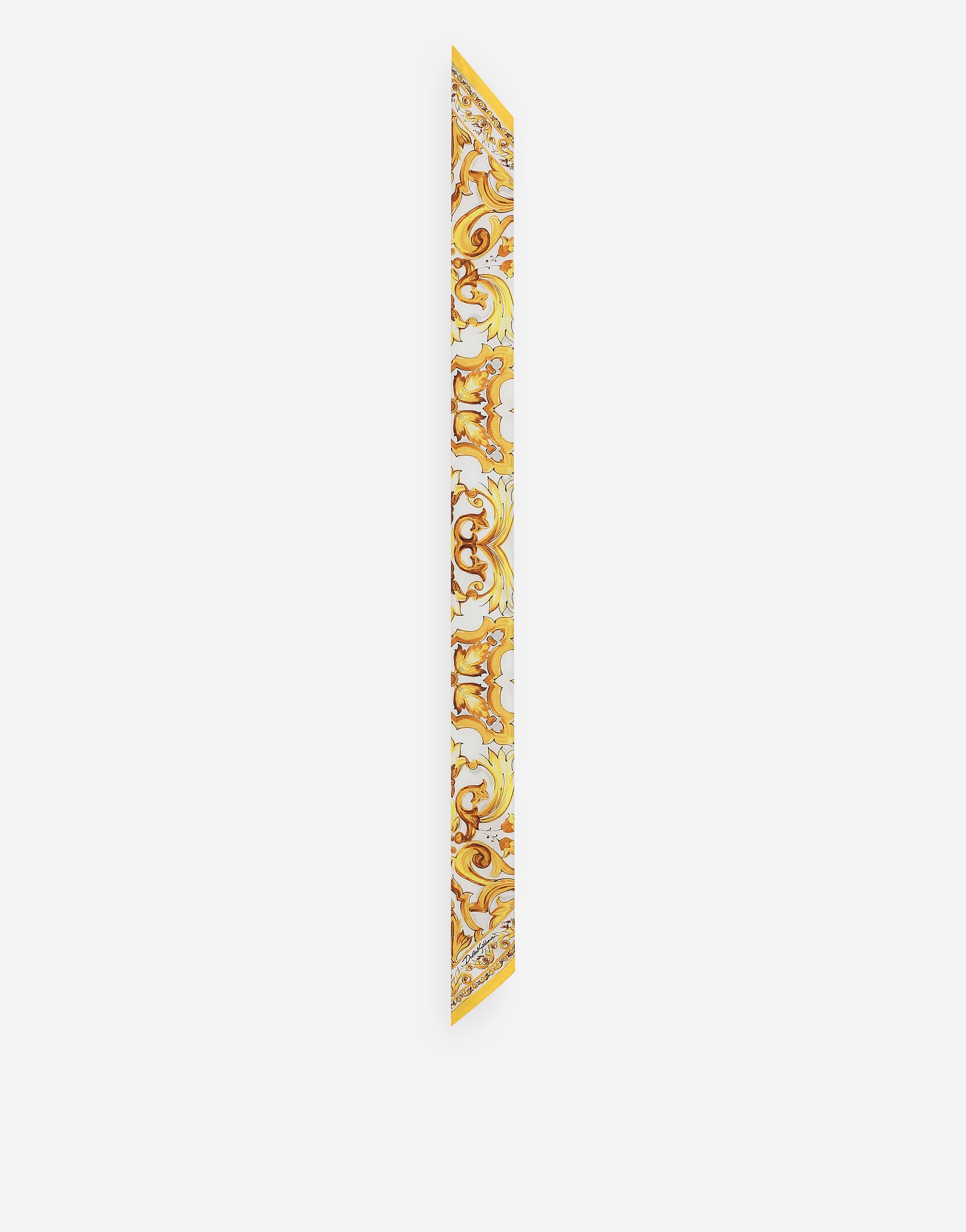 Dolce & Gabbana Bandeau aus Seidentwill Majolika-Print 6 x 100 Gelb BB6003AW050