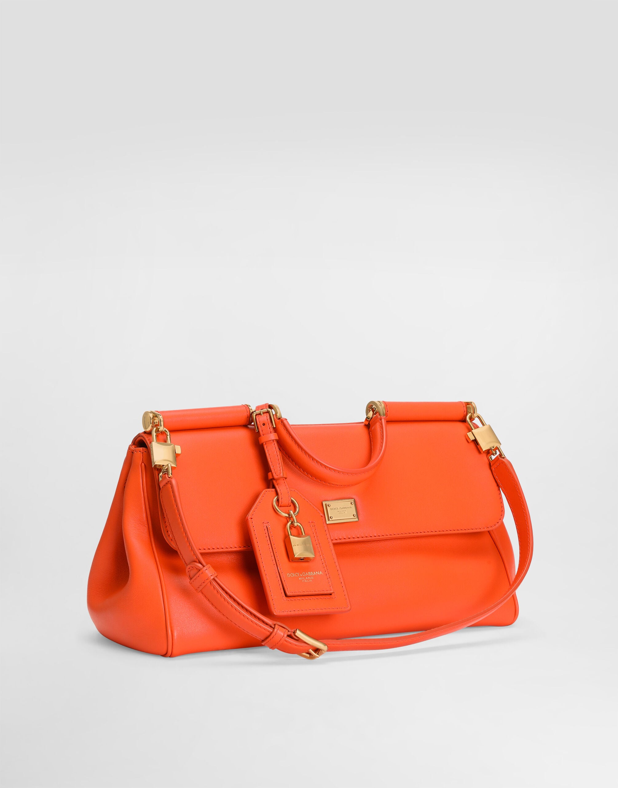 Medium My Sicily handbag in calfskin in Orange for Women