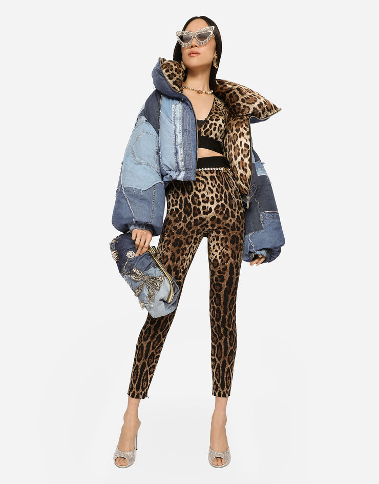 Dolce & Gabbana Leggings de charmeuse con estampado de leopardo Estampado Animalier FTCTNTFSADD