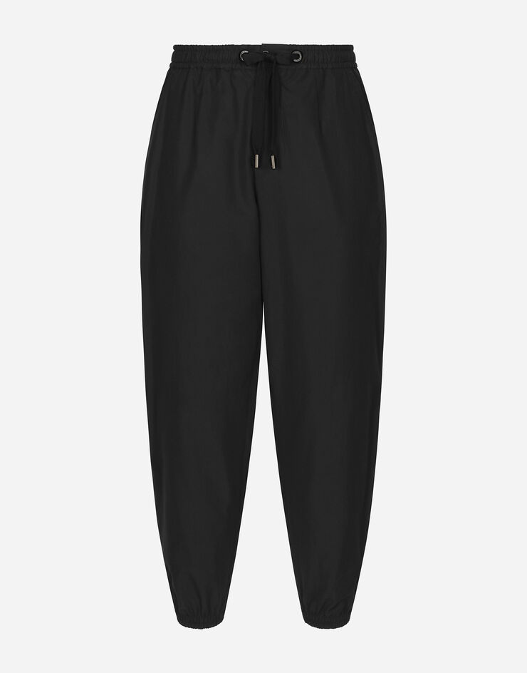 Dolce & Gabbana سروال للركض قطني أسود GP0D4TFU5PY