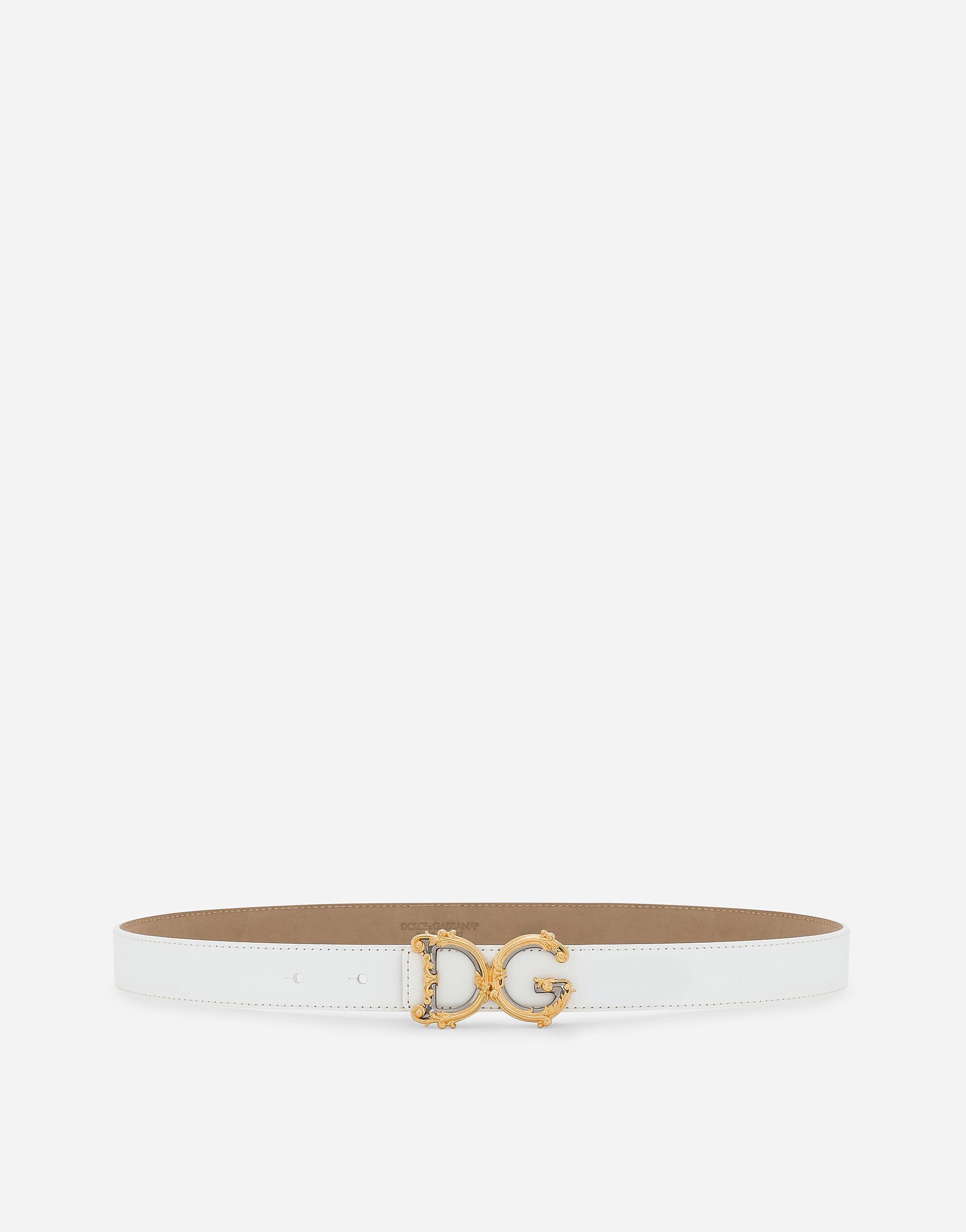 Dolce & Gabbana حزام من جلد العجل بشعار وردي BE1636AW576