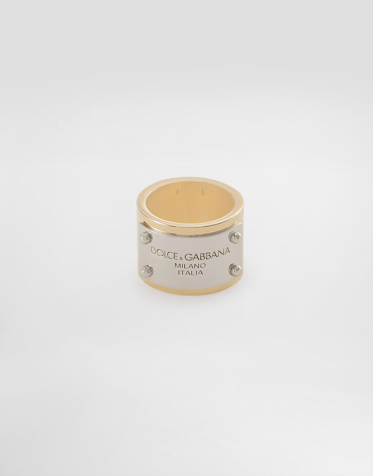 Dolce&Gabbana Anillo con placa con logotipo Multicolore WRP6T3W1111
