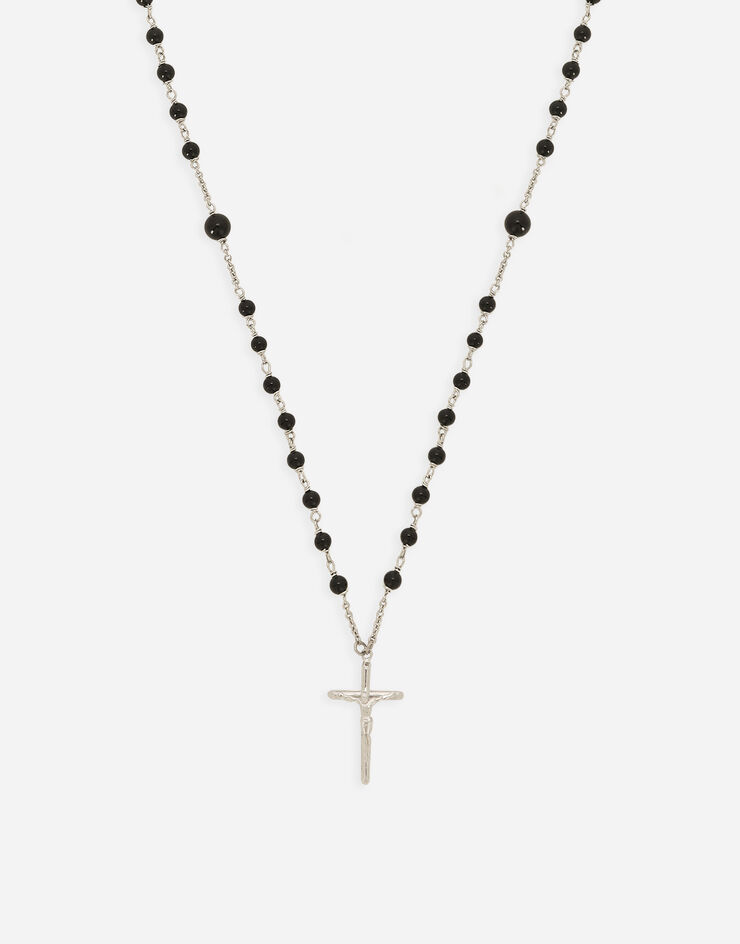 Dolce&Gabbana Necklace with natural stones and cross pendant Multicolor WNP7S1W1111
