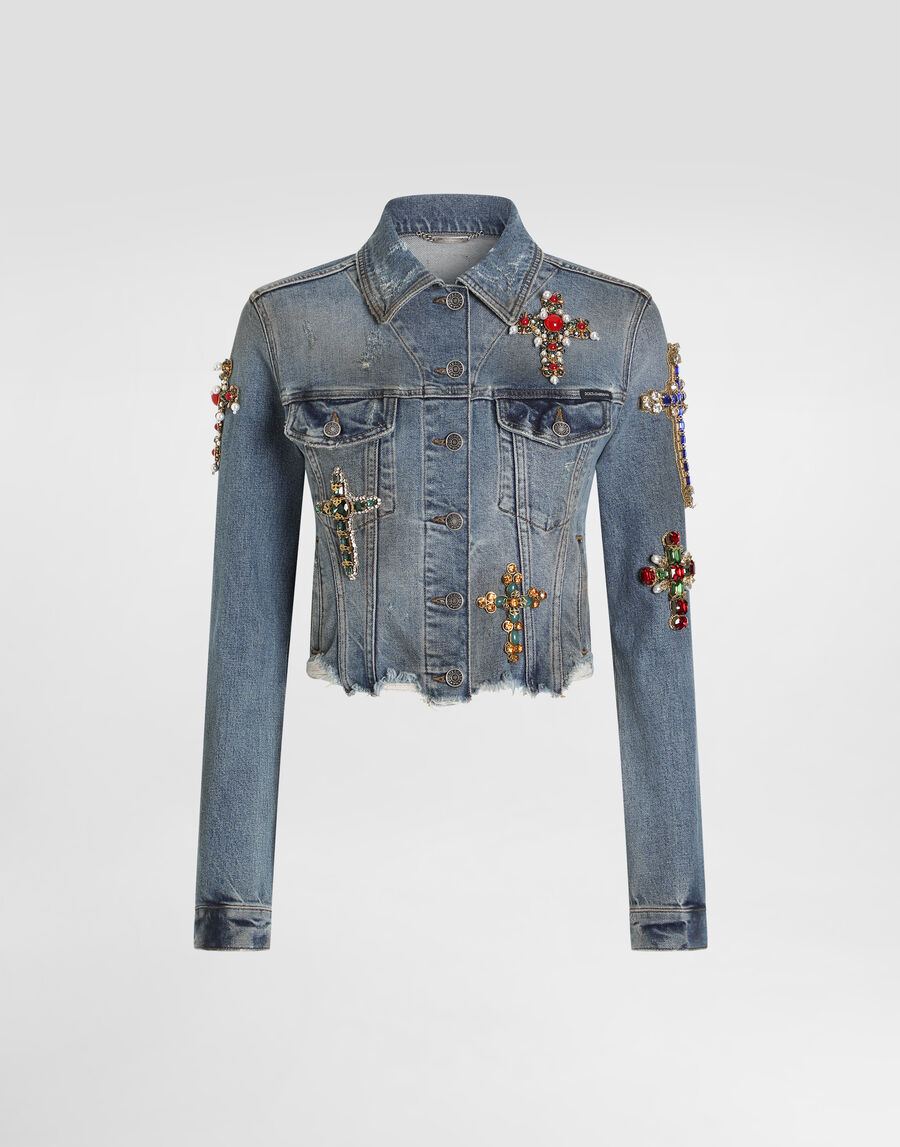 Denim jacket with embroidery