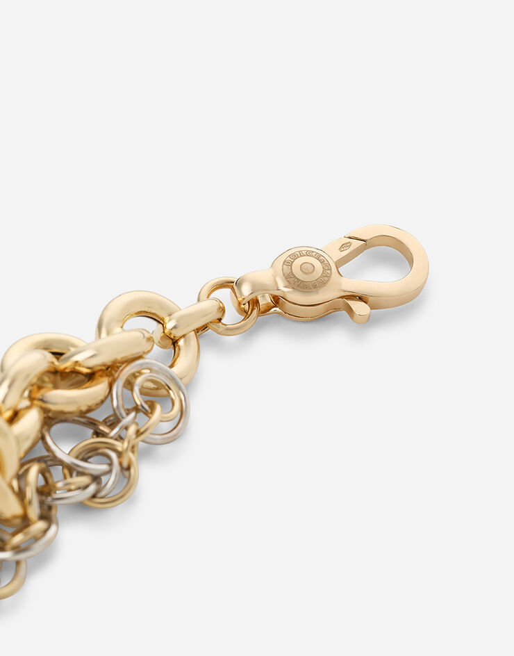 Dolce & Gabbana Bracelet Logo en or jaune et blanc 18 ct avec saphirs incolores Or Blanc / Or Jaune WBMY8GWSAPW