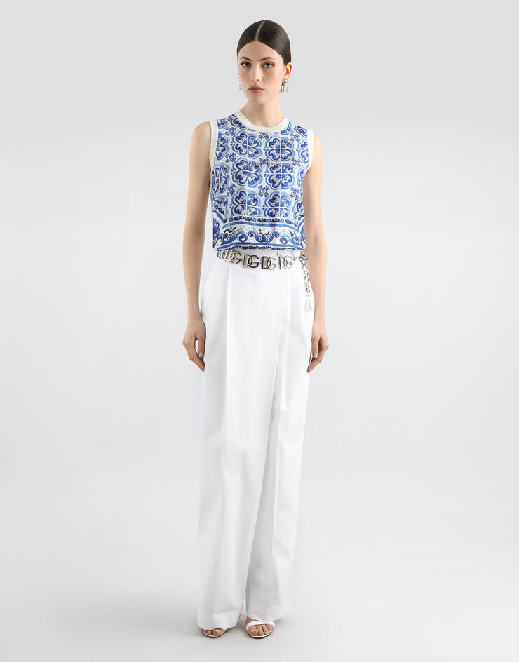 Dolce & Gabbana Flared cotton poplin pants White FTC5GTFU61D