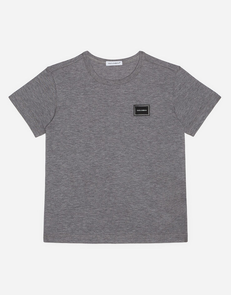 Dolce & Gabbana Jersey t-shirt with logo tag Grey L4JT7TG7OLK
