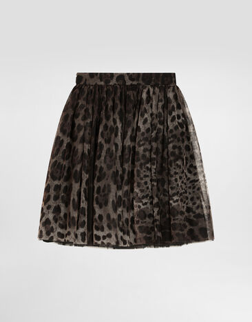 Dolce & Gabbana Jupe en tulle à imprimé léopard Print L55I86HSMV5