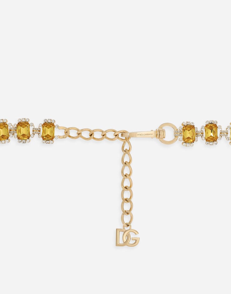 Dolce & Gabbana Gürtel mit gelben Kristallen Gelb WLP3S1W1111