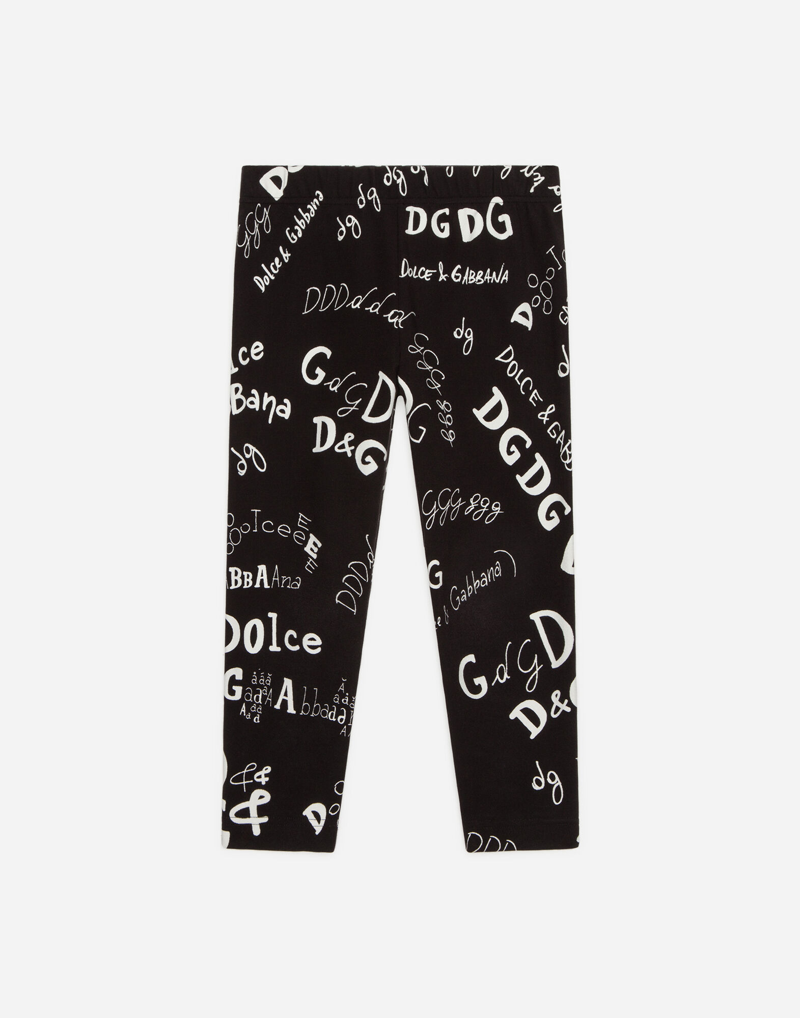 【関税込み】Dolce&Gabbana ブラック プリント レギンス レギンス インターロック ロゴプリント