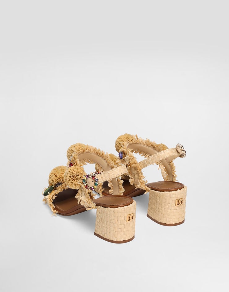 Dolce & Gabbana Sandalia con diseño trenzado desflecado y piedras Multicolor CR1889AM447