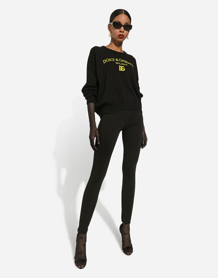 Dolce & Gabbana Jersey Milano rib leggings with stirrups Black FTC2HTFUGN7