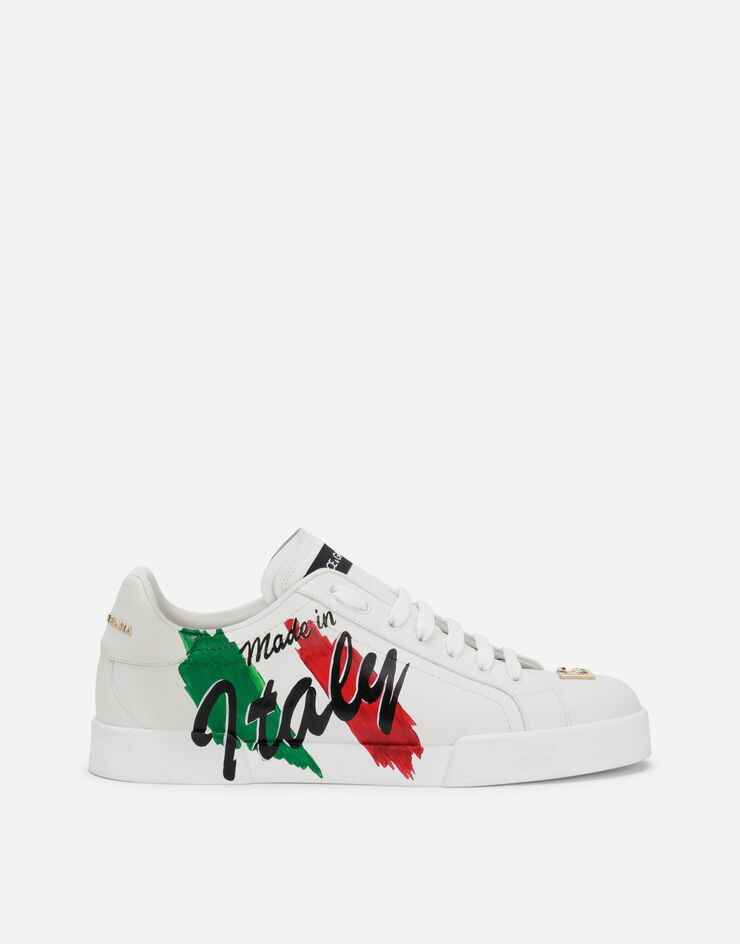 Dolce & Gabbana Calfskin Portofino Light sneakers with print Multicolore CS1774AV571