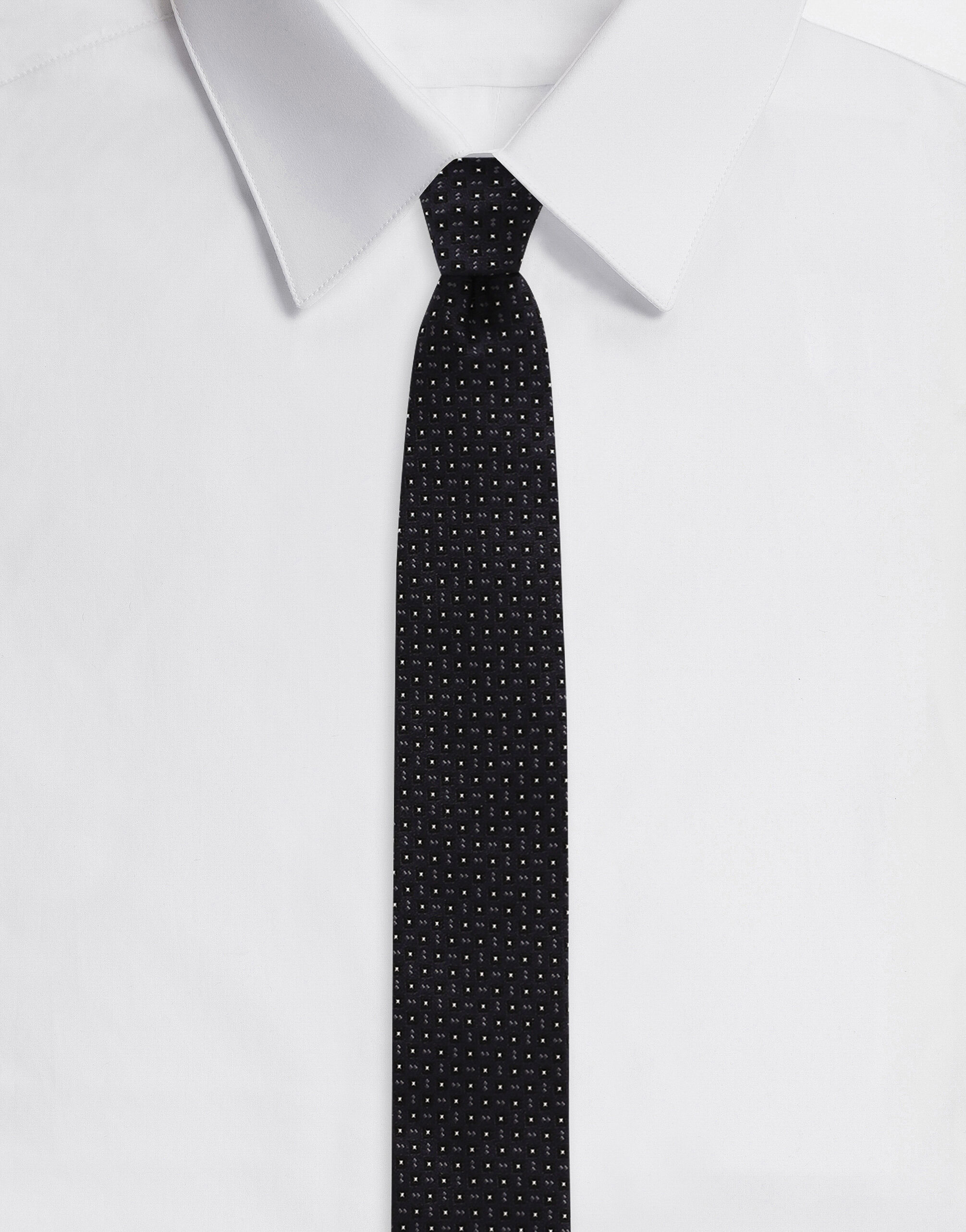 Dolce & Gabbana Silk jacquard tie with DG logo Print GT149EG1S83