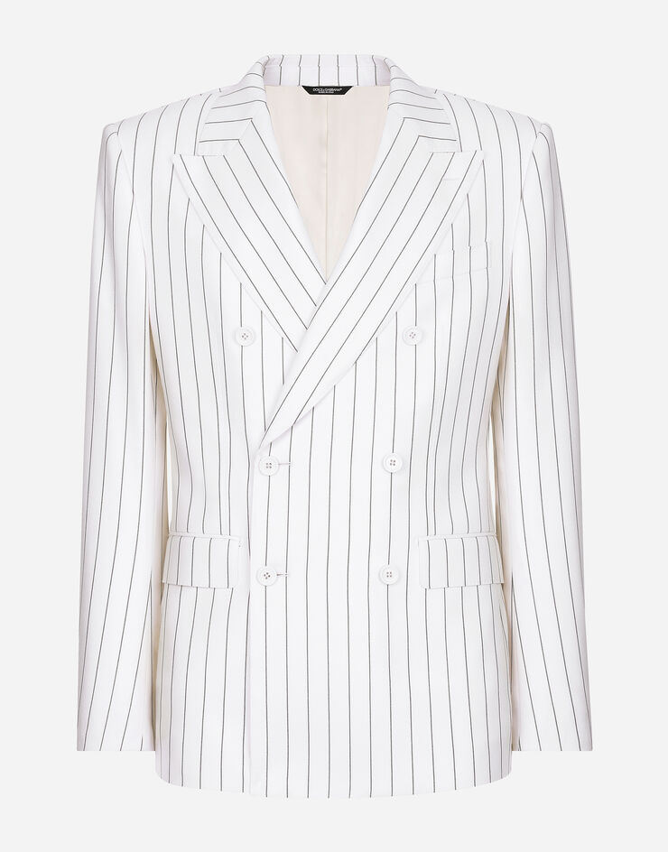 Dolce & Gabbana Double-breasted pinstripe Sicilia-fit jacket Multicolor G2QU4TFRBC7