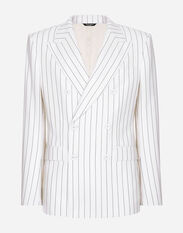 Dolce & Gabbana Double-breasted pinstripe Sicilia-fit jacket Multicolor G2QU4TFR204