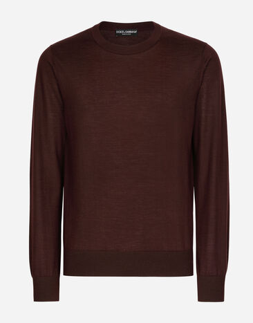 Dolce & Gabbana Pull ras de cou en cachemire extrafin Bordeaux GX412TJAWLA