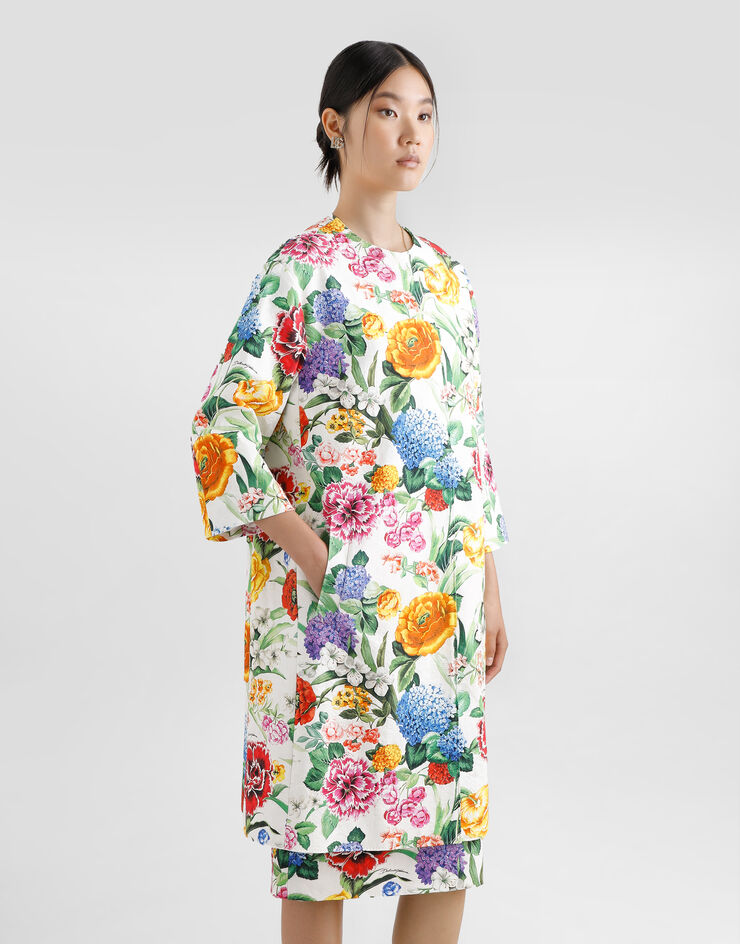Dolce & Gabbana معطف جاكار قطني بطبعة زهور مطبعة F0AG8TFSFOA