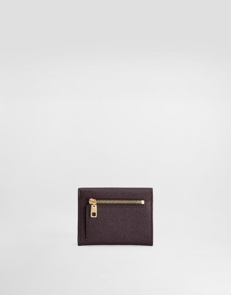 Dolce & Gabbana Geldbörse aus Dauphine-Kalbsleder mit Logoplakette Burgunderrot BI0770A1001