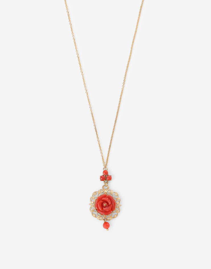 Dolce & Gabbana Coral pendant in yellow 18kt gold and coral rose Gold WAEM1GWCME1