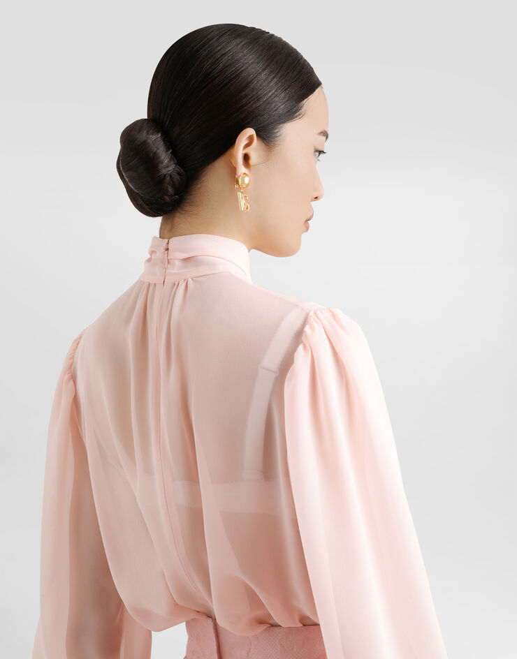 Dolce & Gabbana Silk georgette top Pink F7BC0TFU1UT