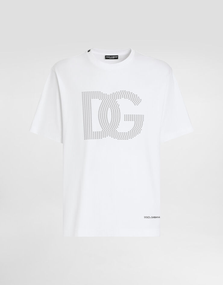 Dolce & Gabbana Camiseta de algodón con logotipo Blanco G8PN9TG7O4O