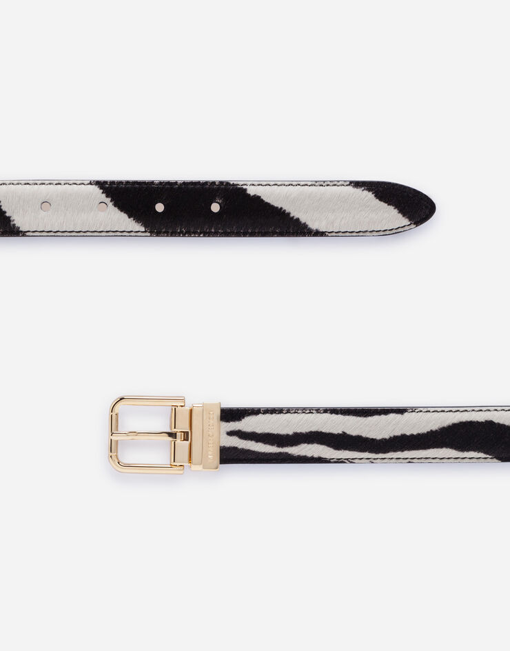 Dolce & Gabbana Zebra print belt in pony-style calfskin ANIMAL PRINT BE1351AW061