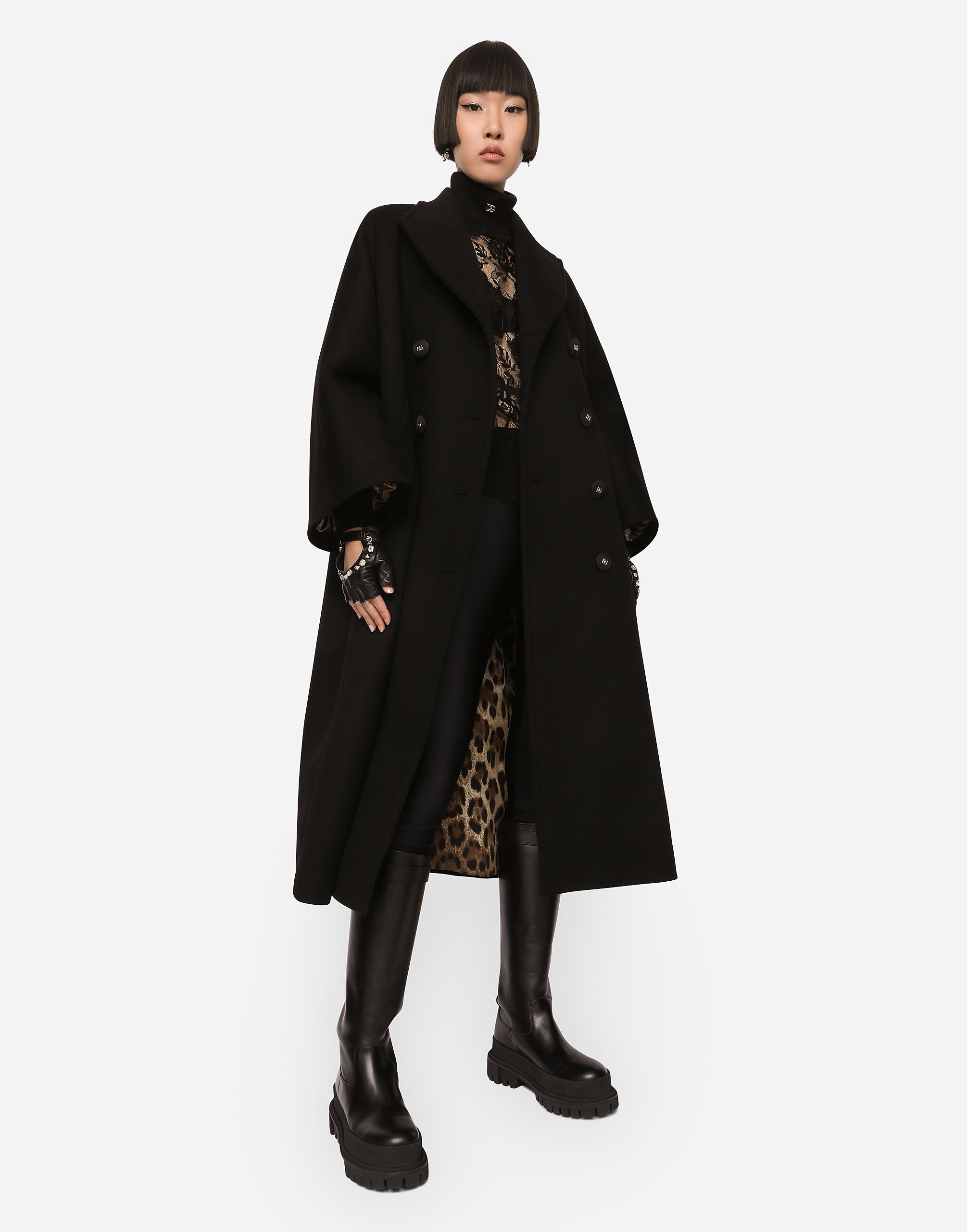 Dolce gabbana black coat new arrivals