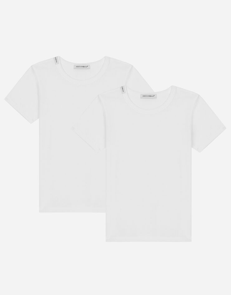 Dolce & Gabbana Lot de deux t-shirts à manches courtes en jersey Blanc L4J703G7OCU