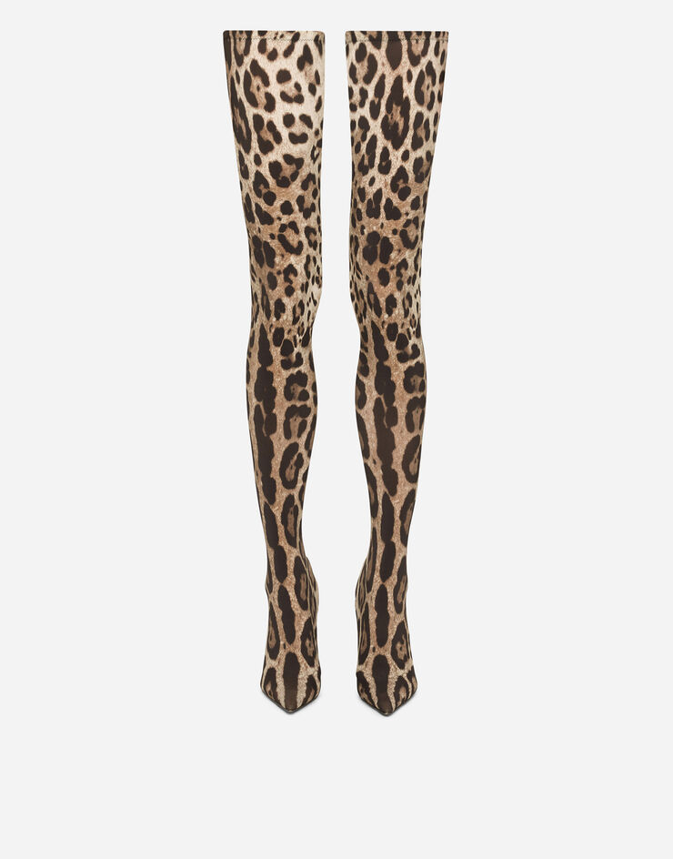 Dolce & Gabbana KIM DOLCE&GABBANA Leopard-print stretch fabric thigh-high boots Animal Print CU0973AM212