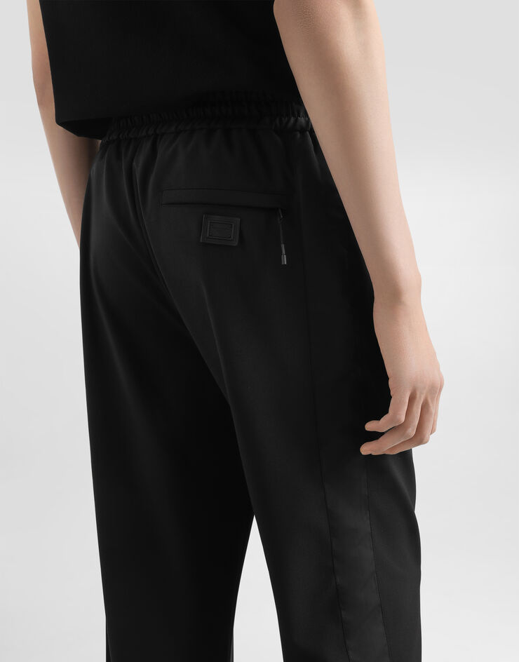 Dolce & Gabbana Structured wool canvas trousers Black GP14UTFURK8
