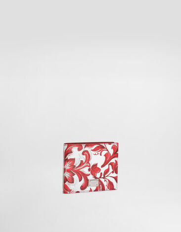 Dolce & Gabbana Cartera en piel de becerro con estampado de mayólica Multicolor BP3102A0646
