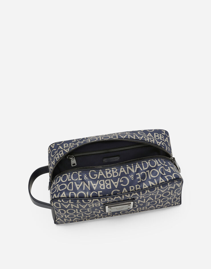 Dolce & Gabbana Coated jacquard toiletry bag Blue BT0989AJ705