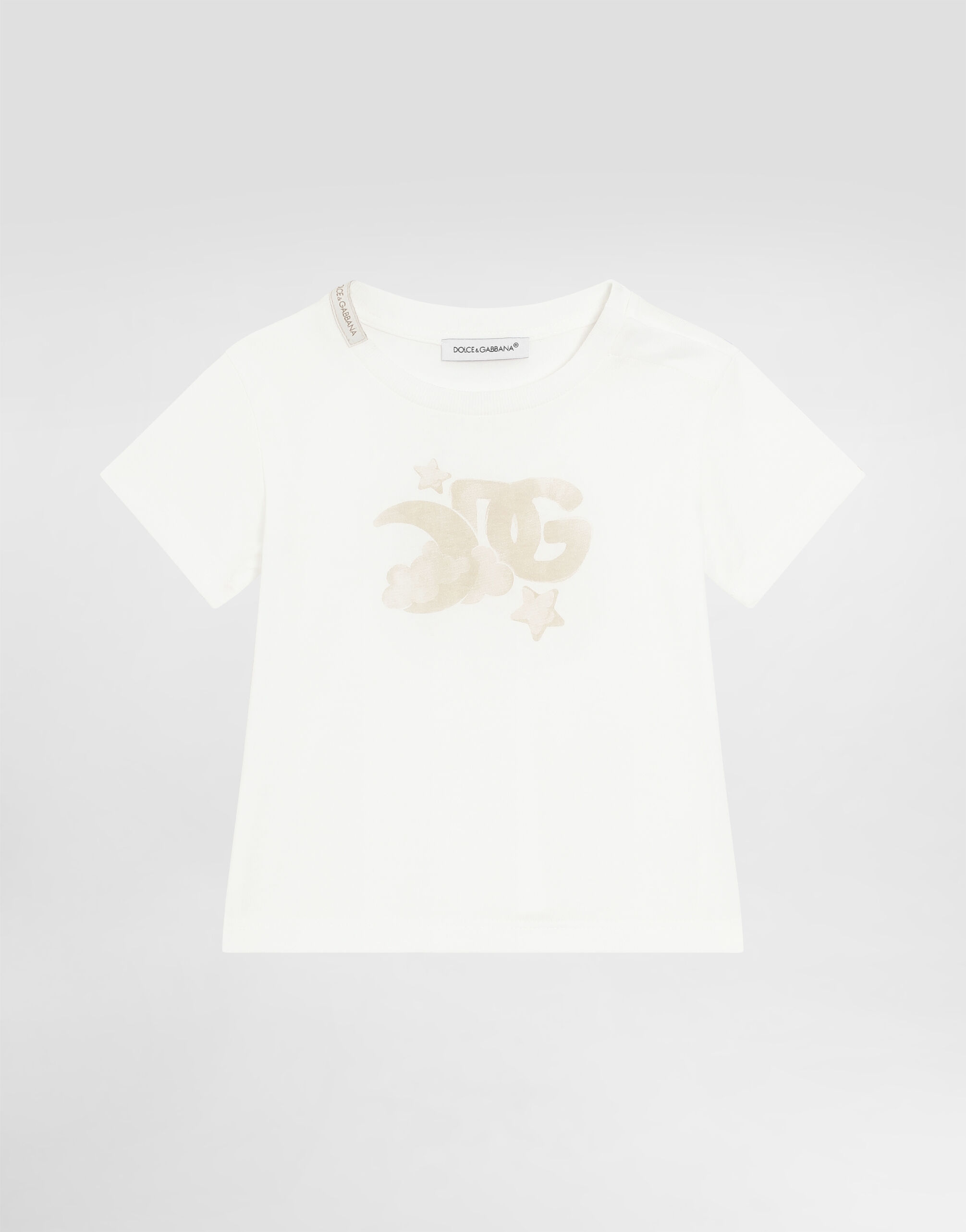 Cotton T-shirt with branded tag in White for Men